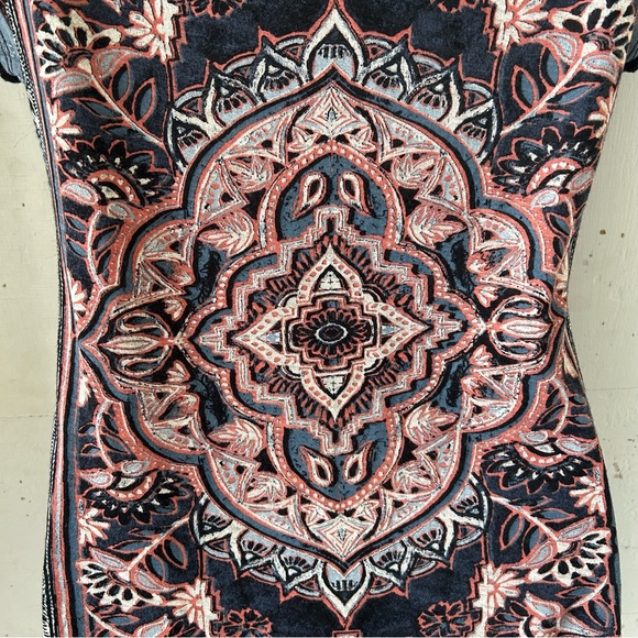 Lucky Brand BoHo Print T Shirt Tee Top - Picture 5 of 10